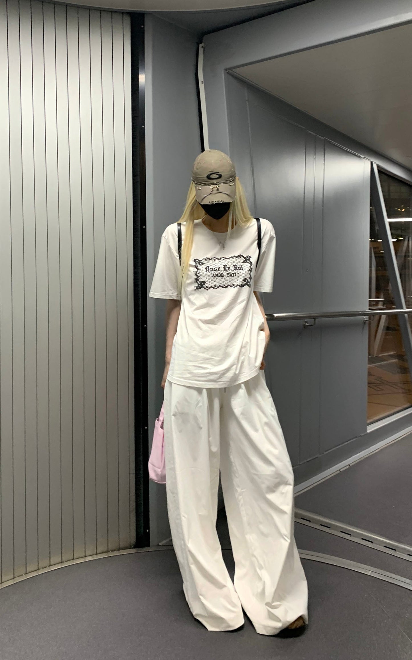 Lace-Inspired Graphic Oversized Tee