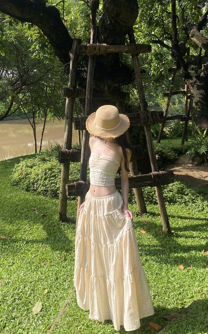 Floral Bandeau Top & Maxi Skirt Set