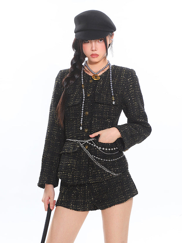 Tweed Jacket & Shorts Set