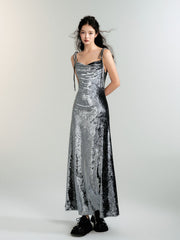 Metallic Velvet Dress