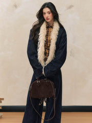 Denim Fur-Trimmed Jacket - My Store