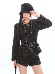 Tweed Jacket & Shorts Set