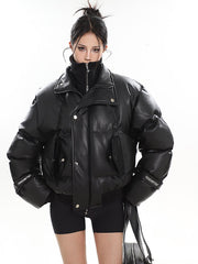 High Neck Zipper Down Jacket