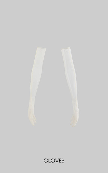 Sheer Mesh Shirt with Detachable Gloves