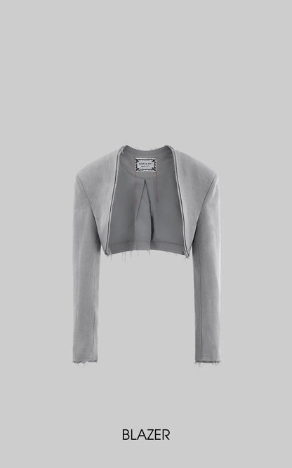 Blazer, Bralette, and Wide-Leg Pants Set