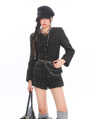 Tweed Jacket & Shorts Set