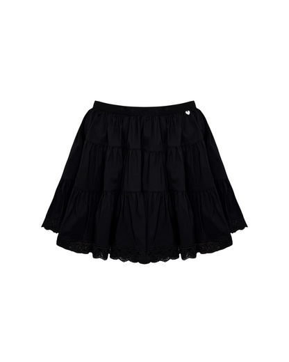 V-Neck Side Line Long Sleeve Top / Flare skirt