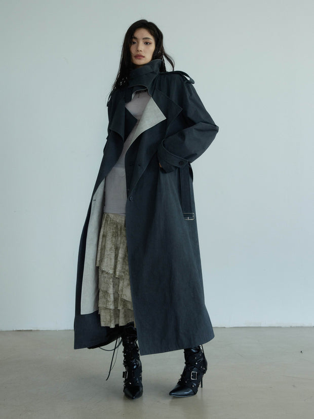 Belted Long Trench Coat - My Store