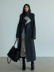 Belted Long Trench Coat - My Store