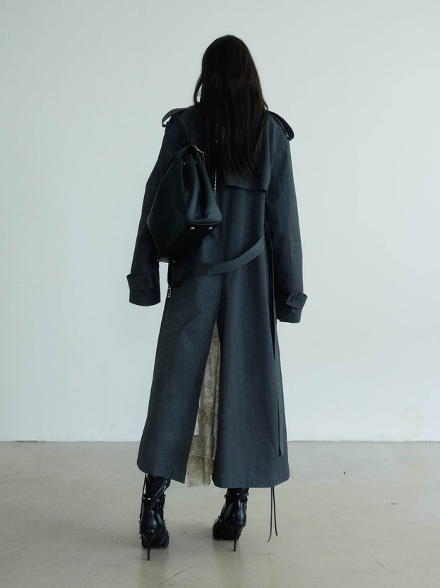 Belted Long Trench Coat - My Store