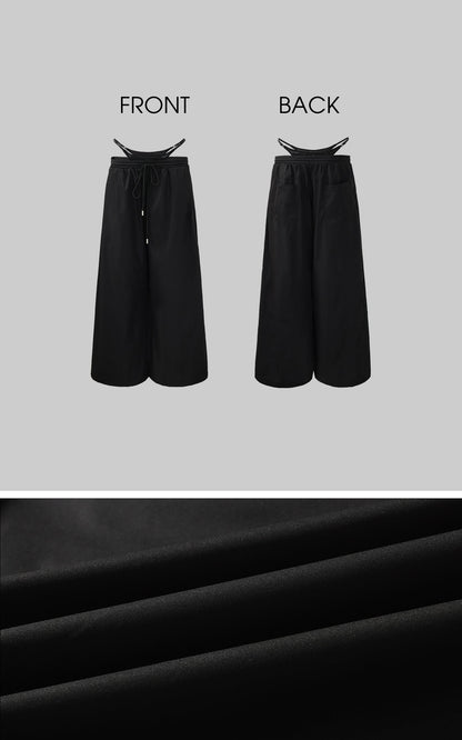 Double-Layered Overlap Drawstring Pants