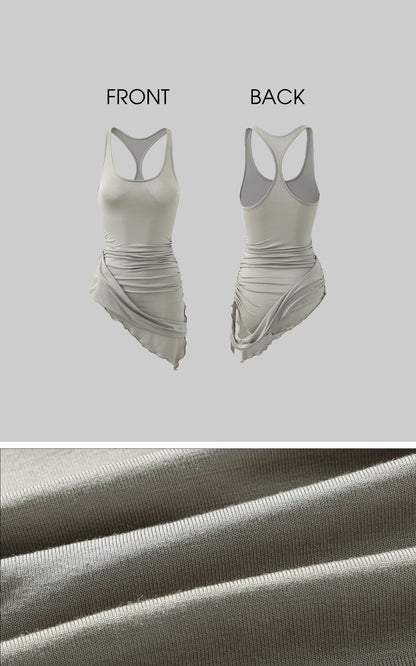 Asymmetric Ruched Tank Top