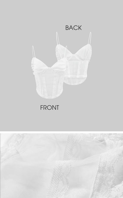Draped Top with Lace Camisole Set