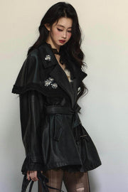 Retro PU Leather Loose Jacket - My Store