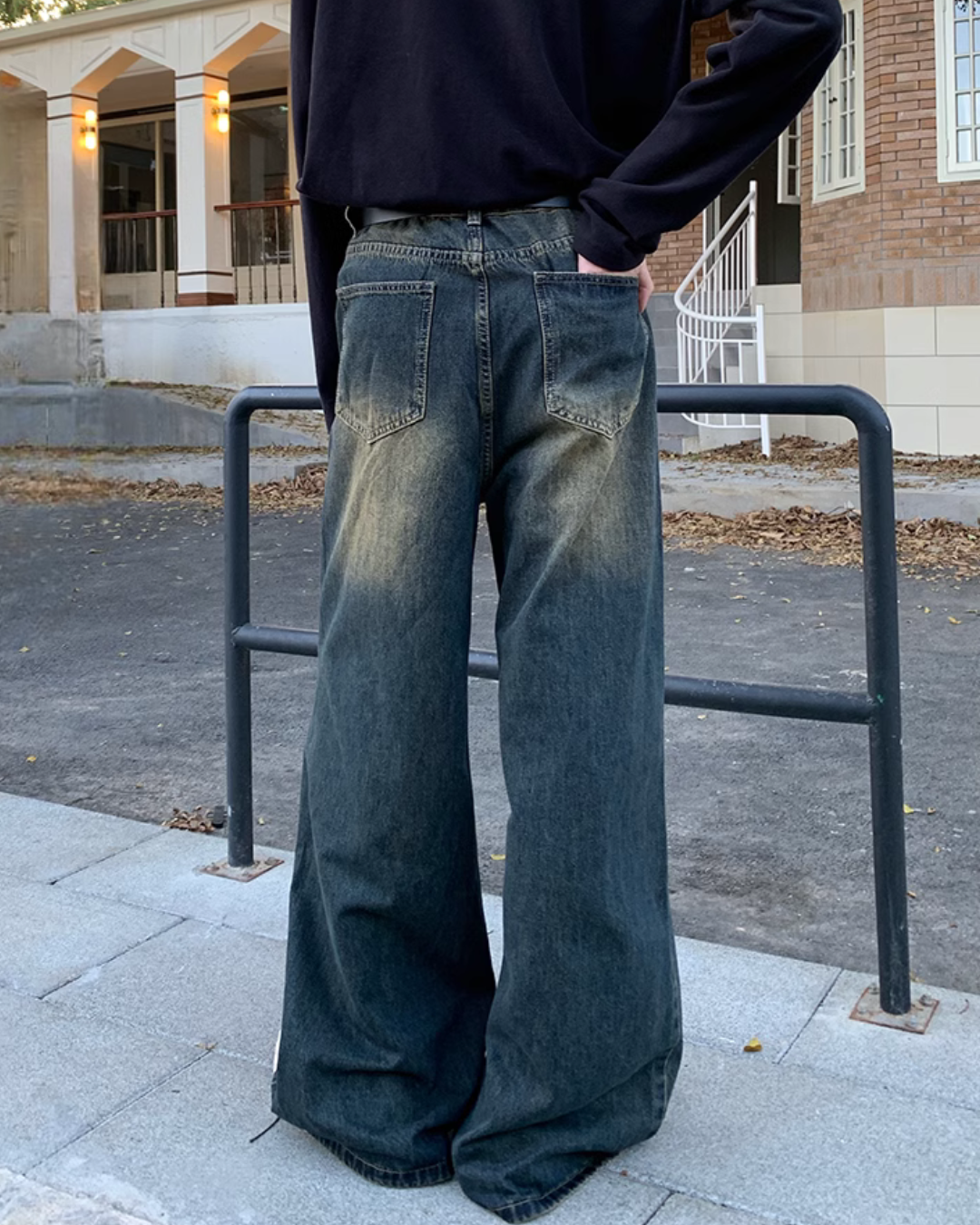 Vintage Washed Wide Denim Pants