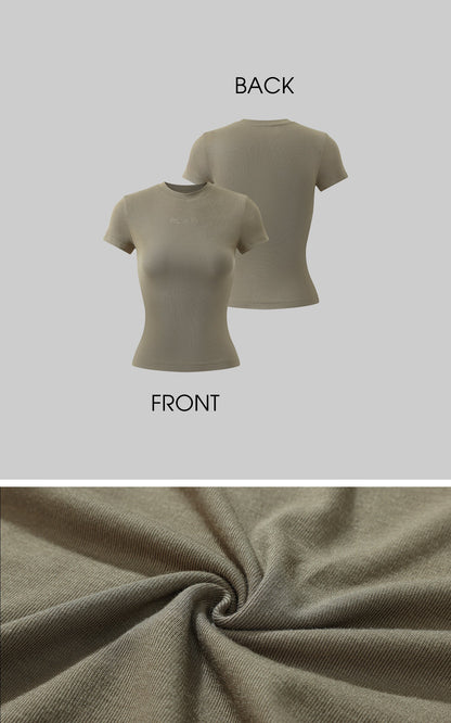Fitted Ribbed Short Sleeve Tee