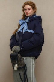 Cropped Bow Puffer Jacket - My Store