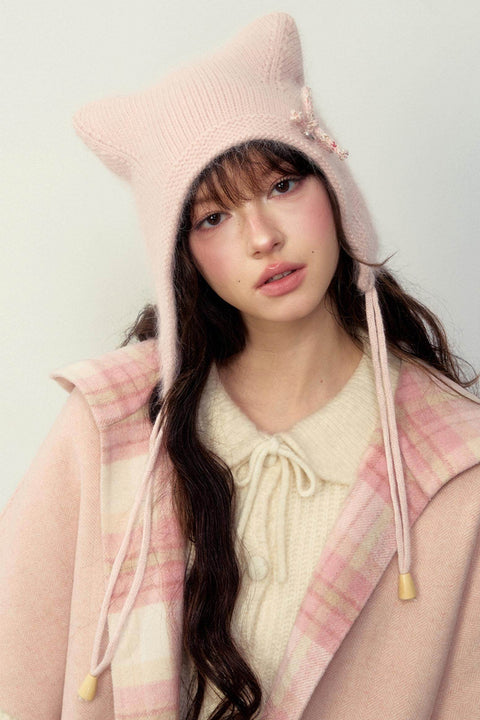 Soft Rabbit Fur Kitten Hat - My Store