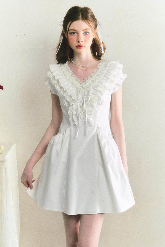 Afternoon Pearl Lace Dress - My Store