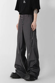 Zipper Slit Trousers - My Store