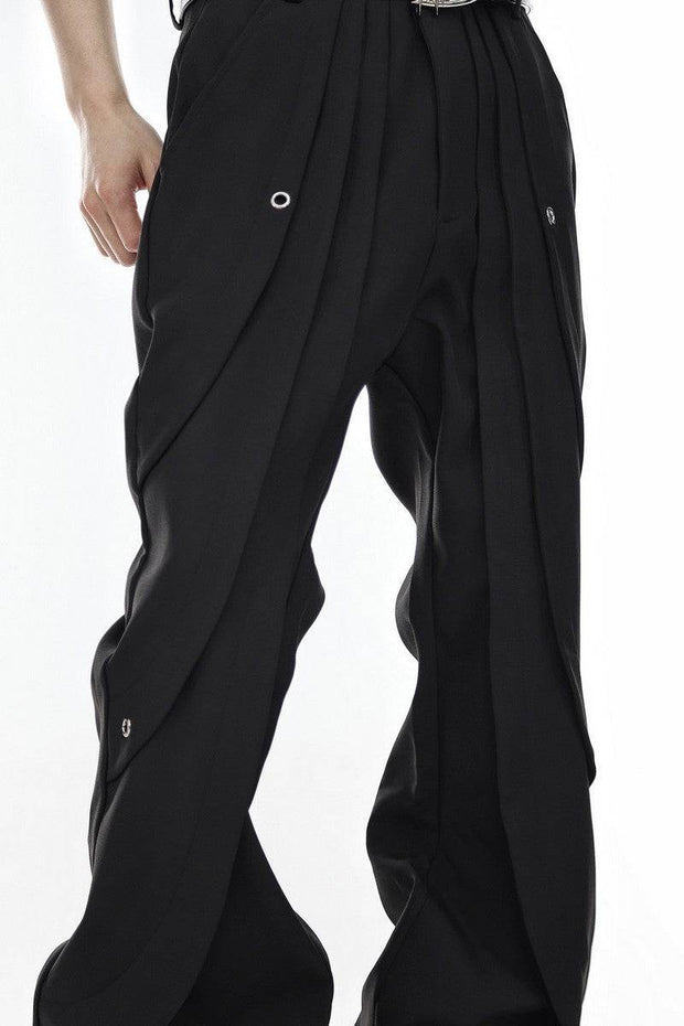 Pleated Flared Trousers - My Store