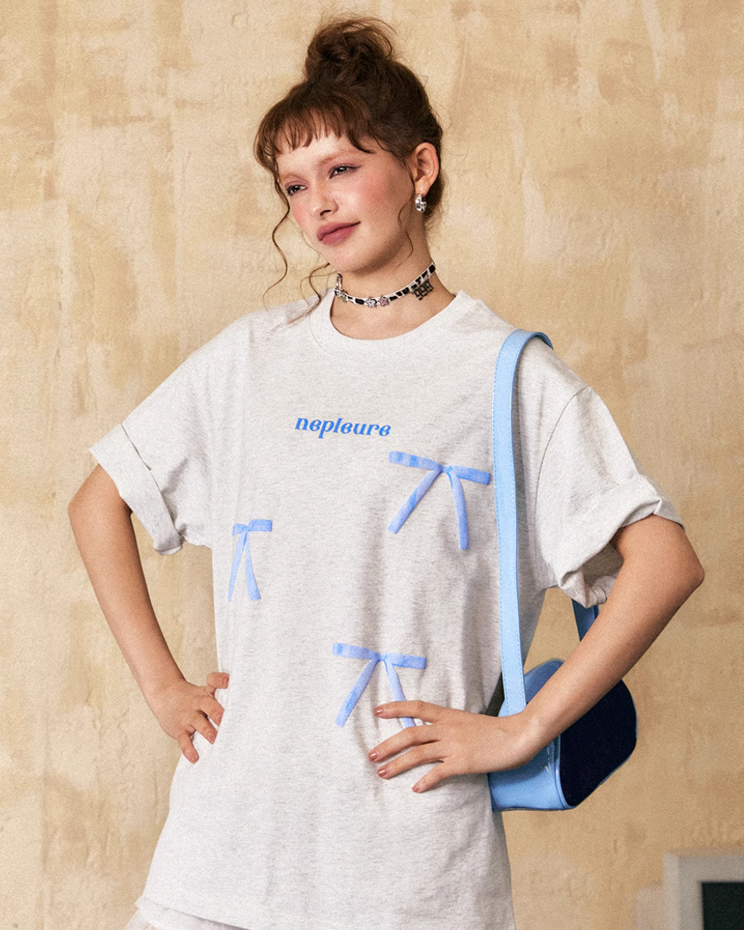 リボン半袖Tシャツ