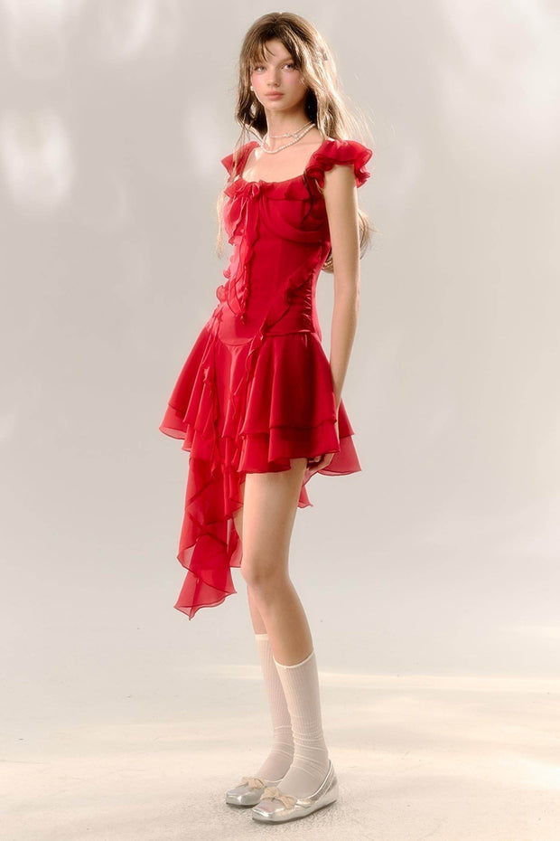 Roman Holiday Fly Sleeve Tail Dress - My Store