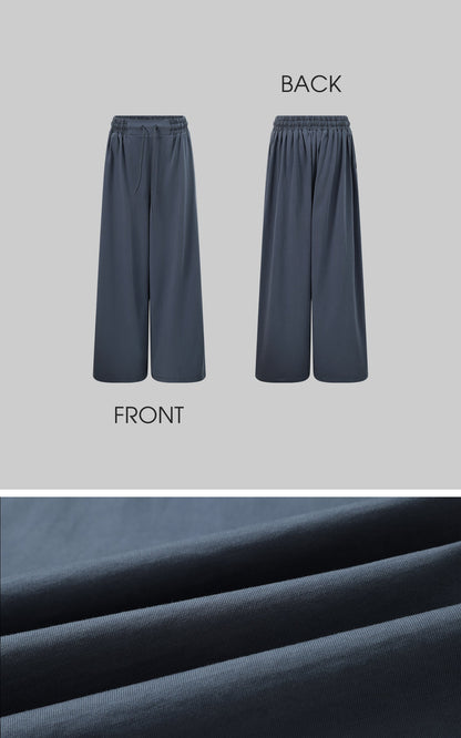 Navy Blue Wide-Leg Trousers