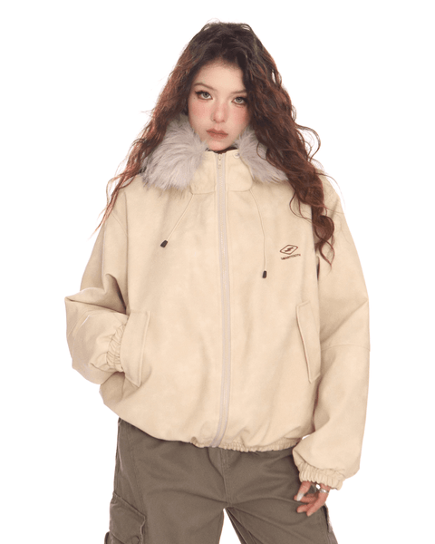 Fur Hood Zip Jacket - My Store