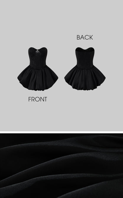 Sculpted Corset Dress with Crystal Bow