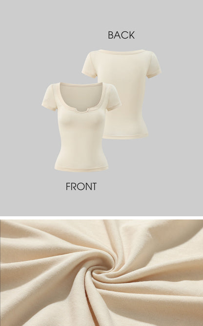 Contour-Cut Fitted Short Sleeve Tee