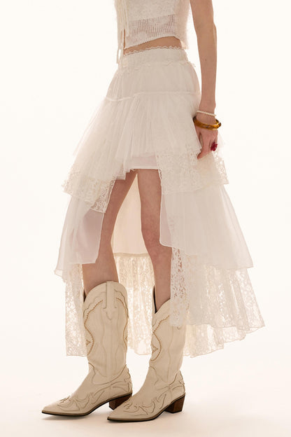 Irregular Layered Midi Skirt