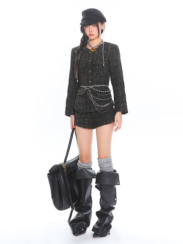 Tweed Jacket & Shorts Set