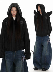 Wings Stripe Hooded Jacket - My Store