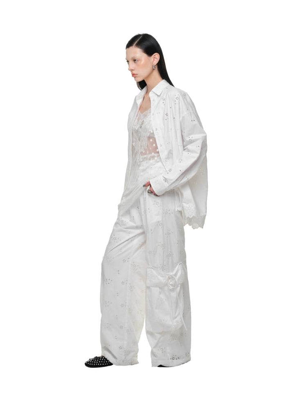 1Jinn Studio White Lace Jacquard Shirt - My Store