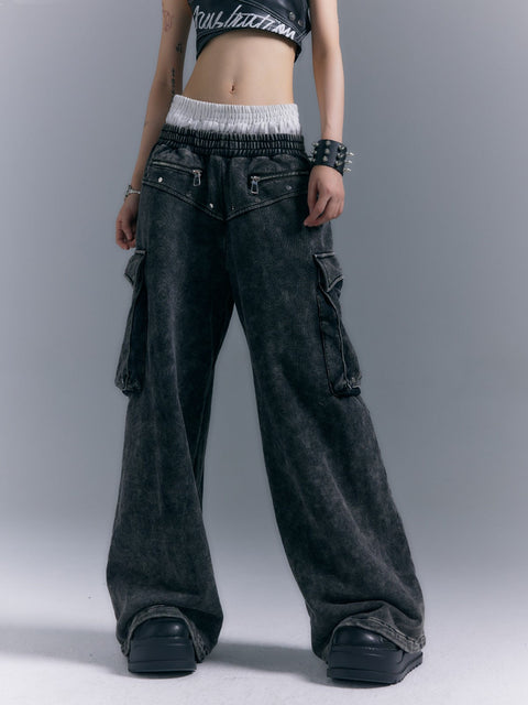 Black Fade Wash Pants