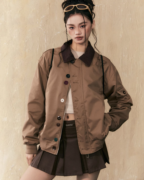 Color Button Retro Jacket