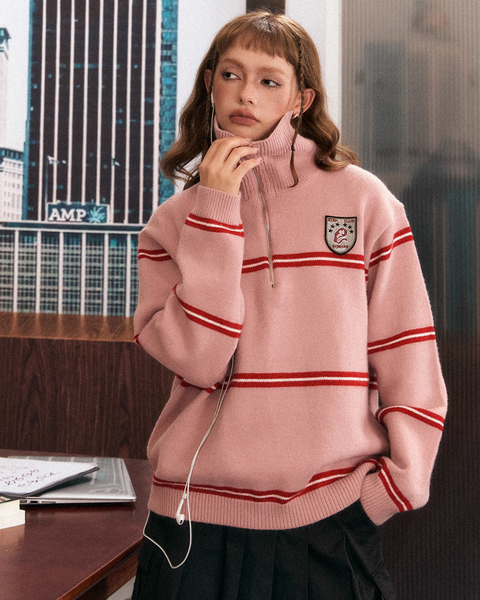 Half Zip College Style Knit