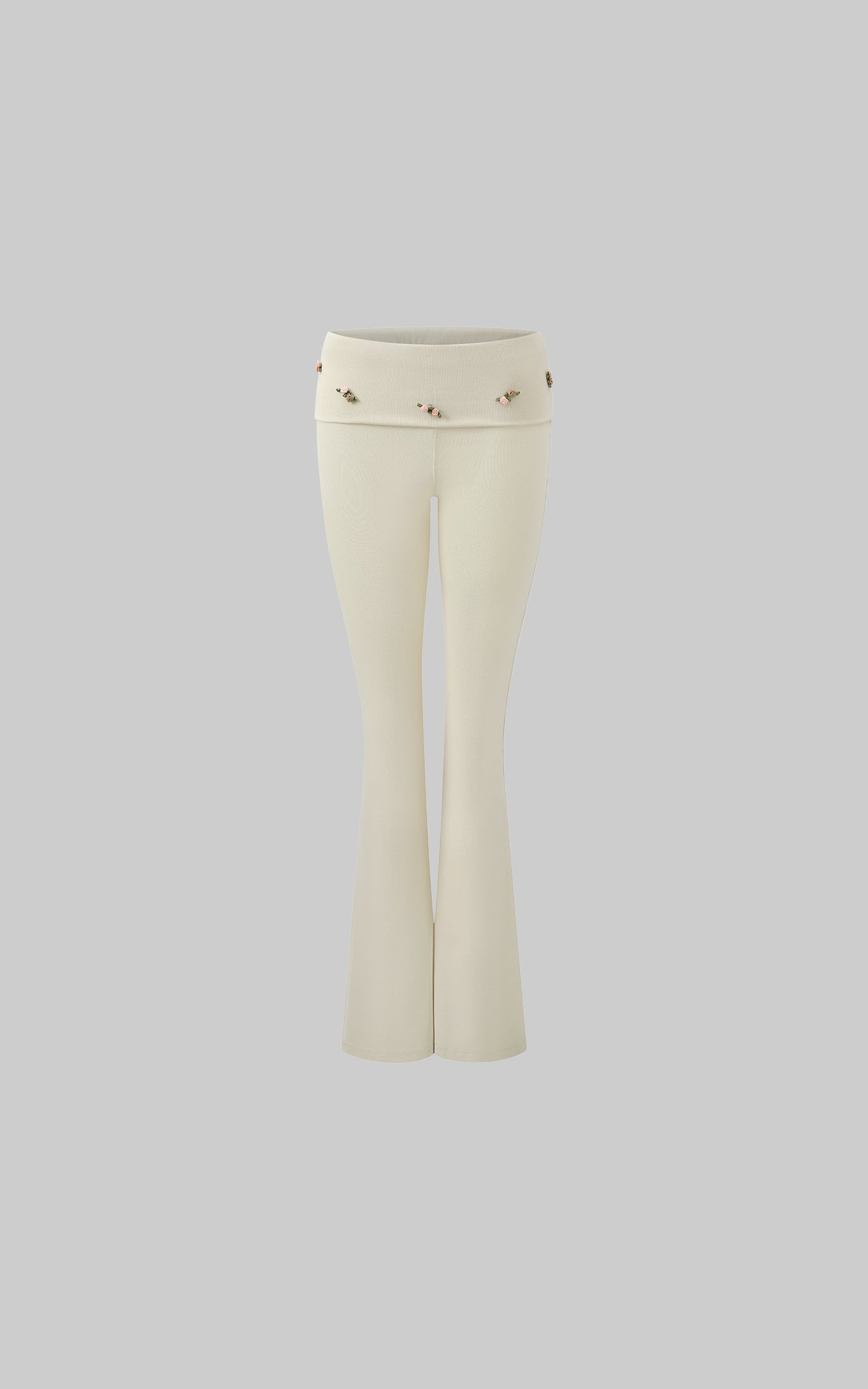 Rosette Flared Knit Pants