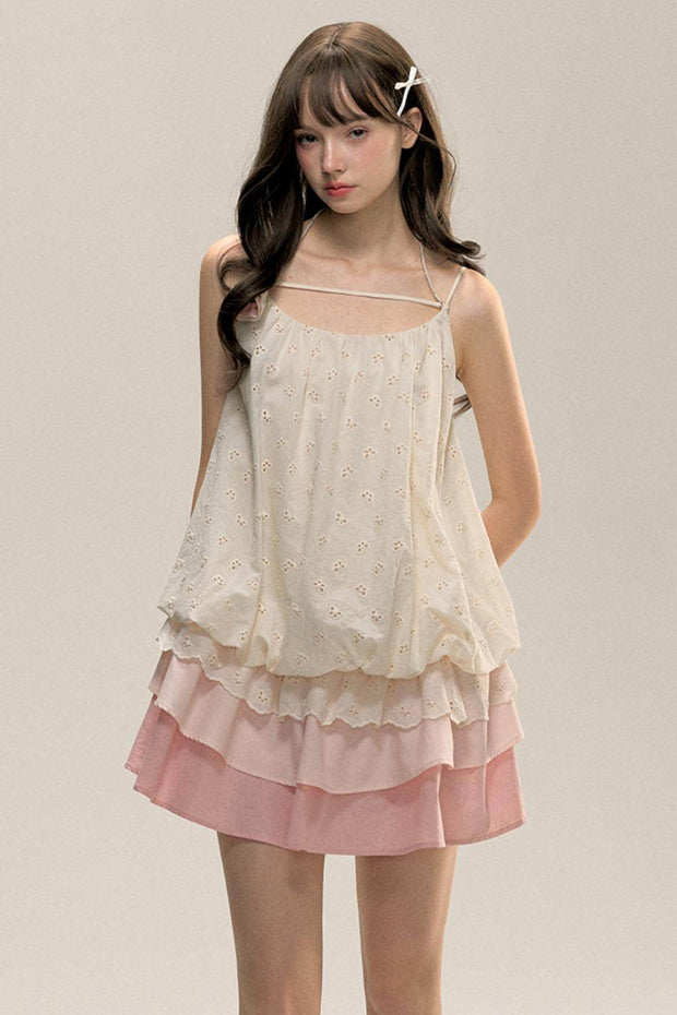 Gradient Pleated Drawstring Dress - My Store