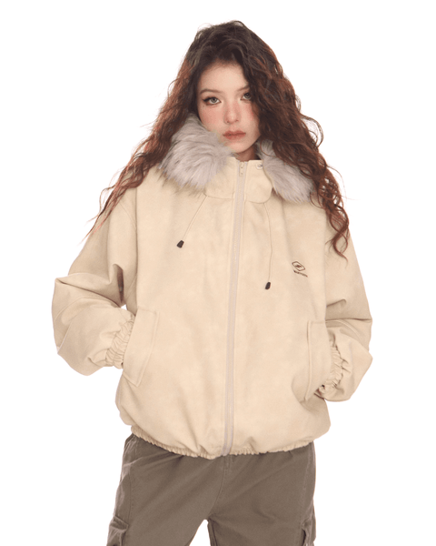 Fur Hood Zip Jacket - My Store