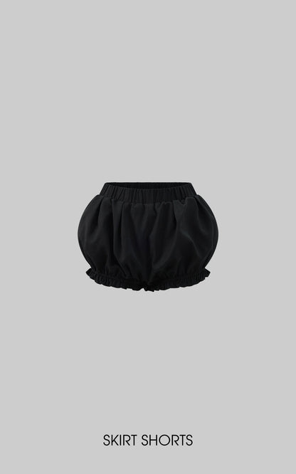 Bow Detail Strapless Top and Bubble Skirt Shorts Set
