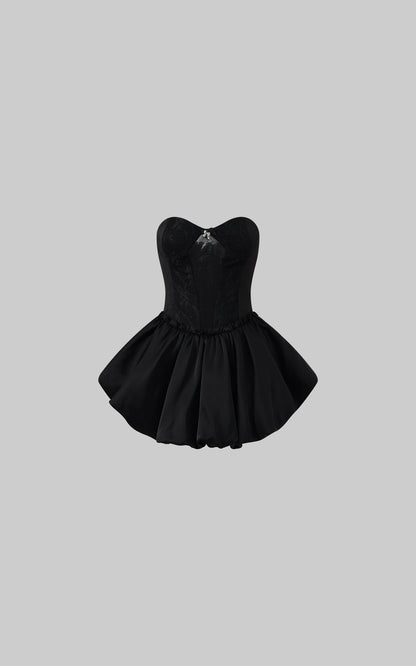 Sculpted Corset Dress with Crystal Bow