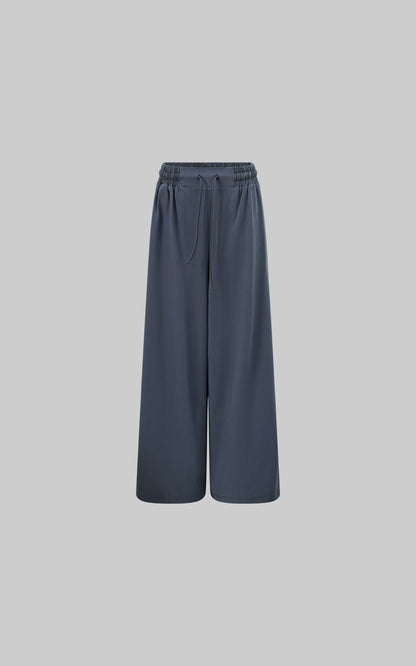 Navy Blue Wide-Leg Trousers