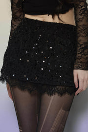 Slim Fit Lace A-Line Short Skirt - My Store