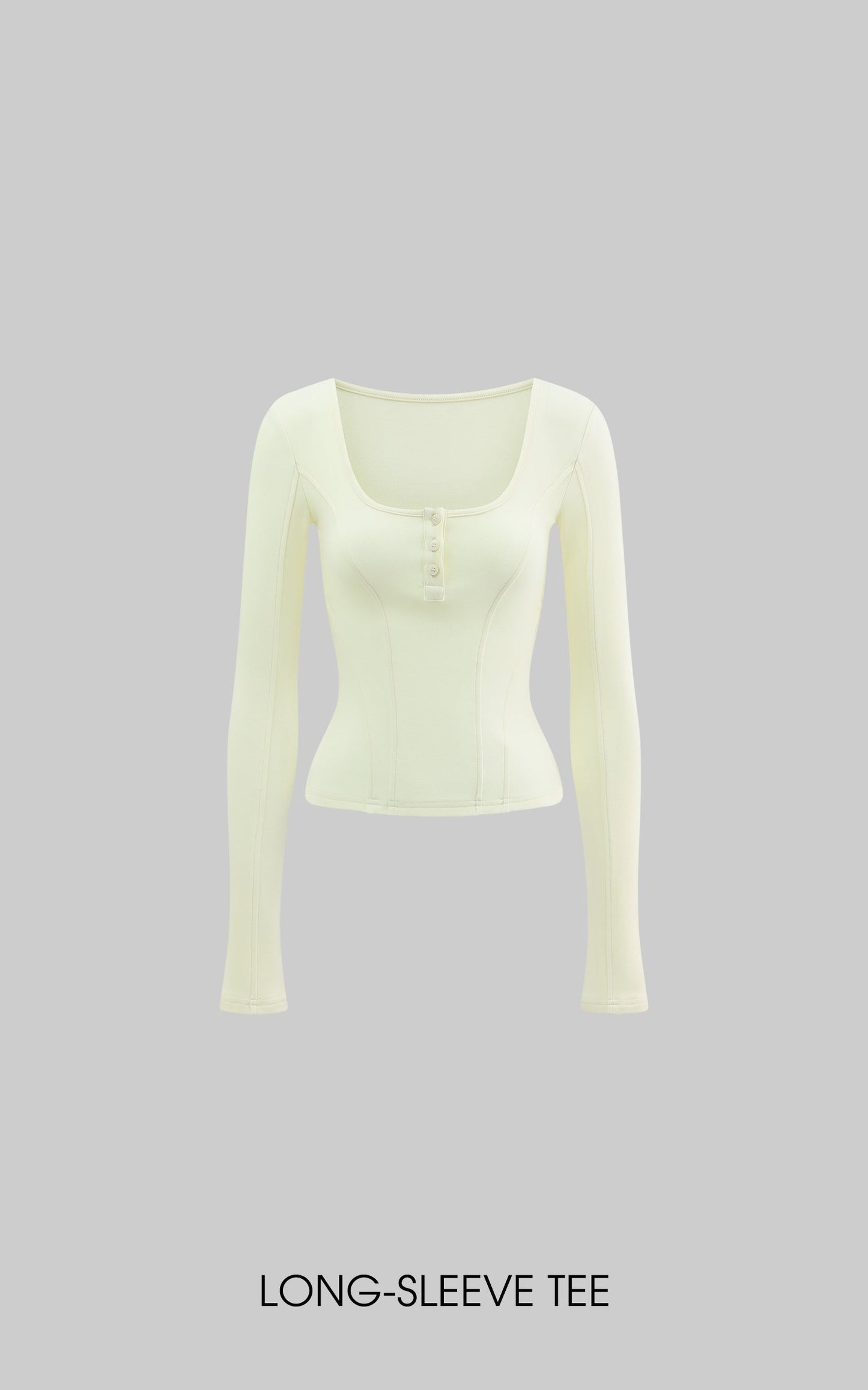 Cream Yellow Fitted Long-Sleeve Tee & Relaxed Shorts Set