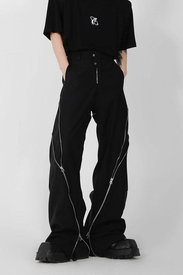 Zipper Slit Trousers - My Store