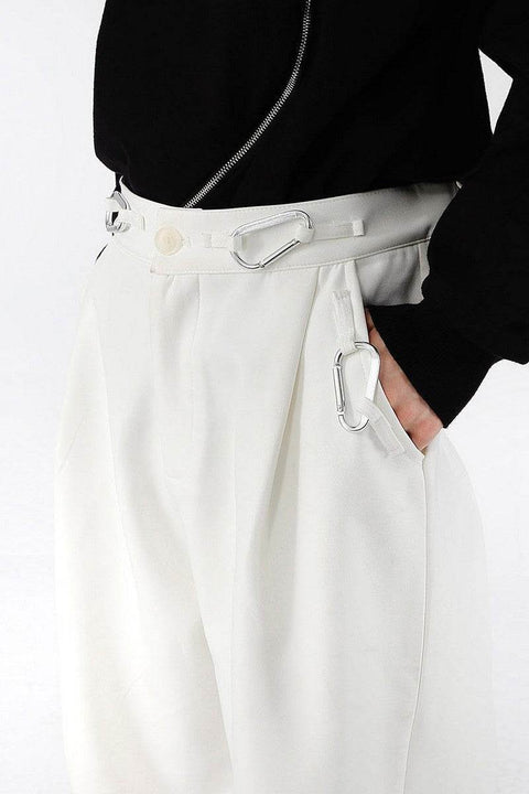 Buckle Straight Loose Trousers - My Store