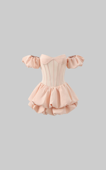 Puff Sleeve Corset Mini Dress