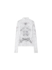 Printed Lace Base Layer Blouse - My Store